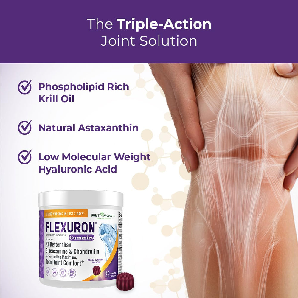 Purity Products Flexuron low-molecular-weight hyaluronic acid for lubrication.
