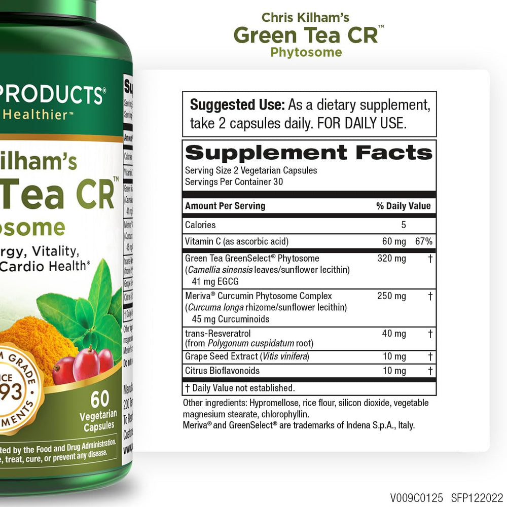 Purity Products Green Tea CR capsules arranged for a simple daily wellness routine.