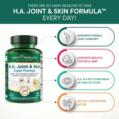 Purity Products H.A. Joint and Skin Super Formula packaging shot conveys premium quality.