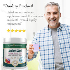 Purity Products JointGel bottle ready for daily drink preparation