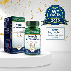Purity Products Muscle Accelerator clinical-study note citing two studies.