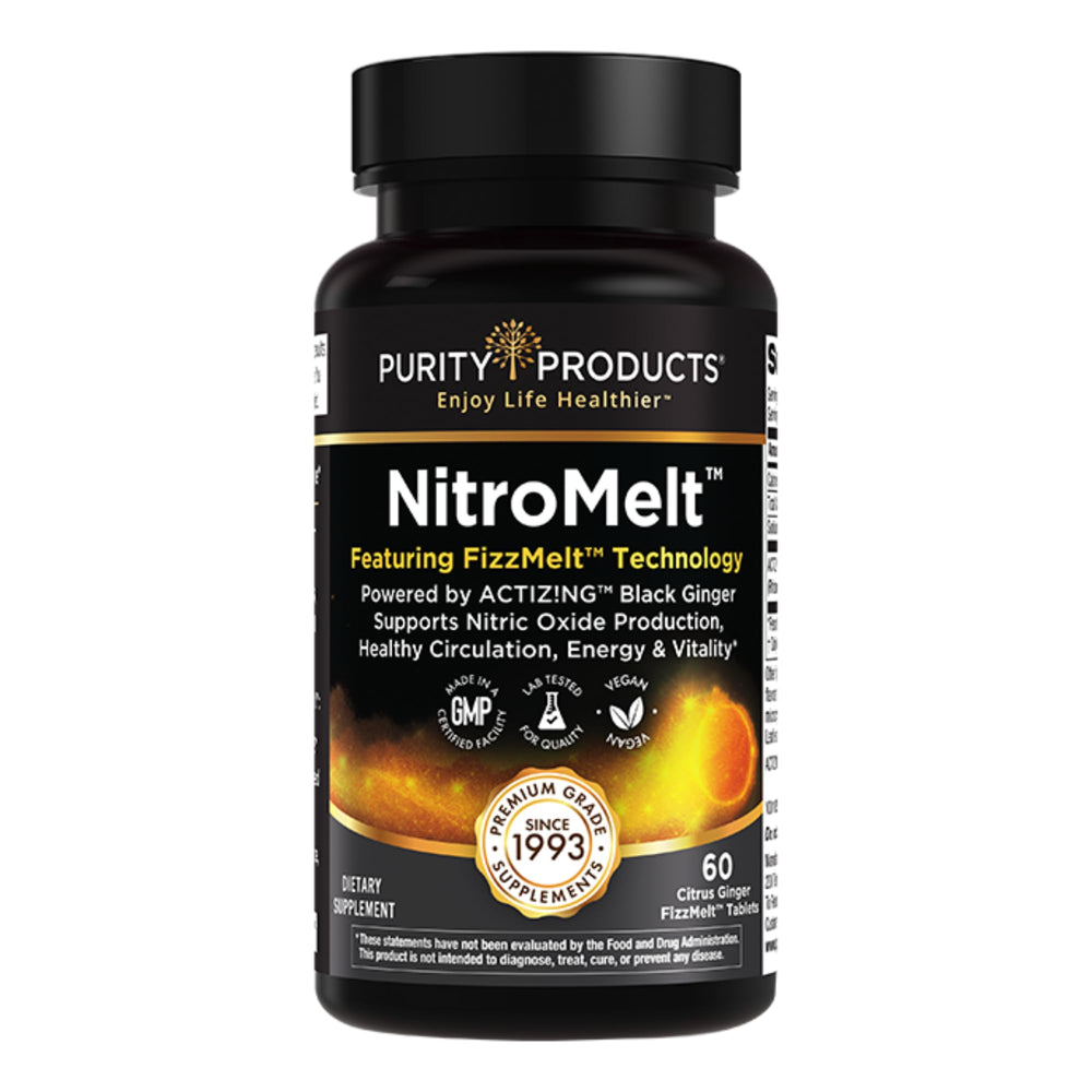 Purity Products NitroMelt black ginger wafers close-up for on-the-go energy