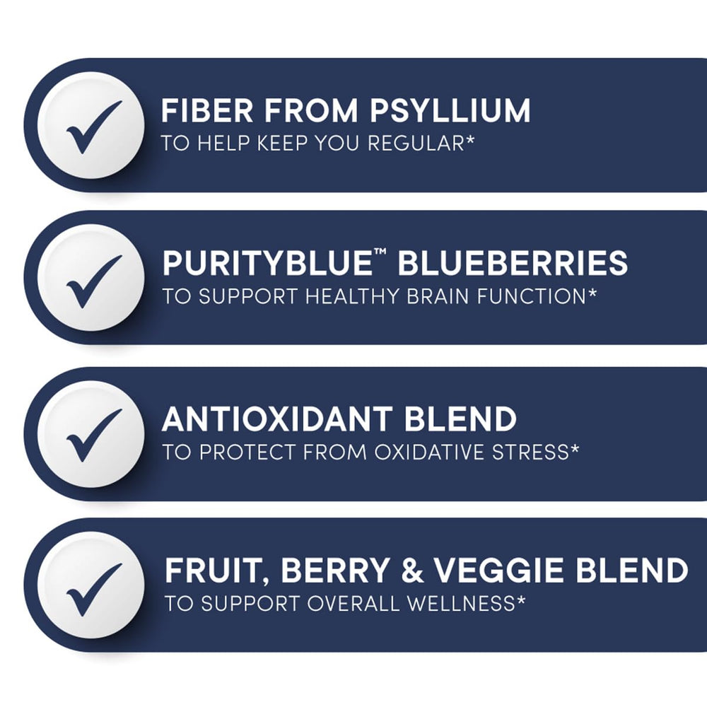 Close-up of PurityBlue Organic Wild Blueberries in the mix.
