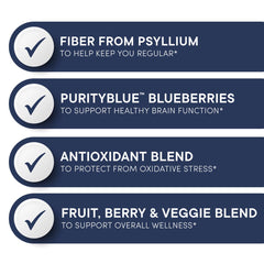Close-up of PurityBlue Organic Wild Blueberries in the mix.