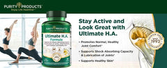 Purity Products Ultimate H.A. capsules being poured for convenient daily use.