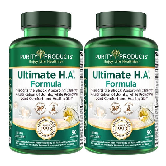 Purity Products Ultimate H.A. bottle front view highlights joint and skin support.