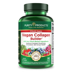 Purity Products Vegan Collagen Builder package; convenient bottle for daily use.