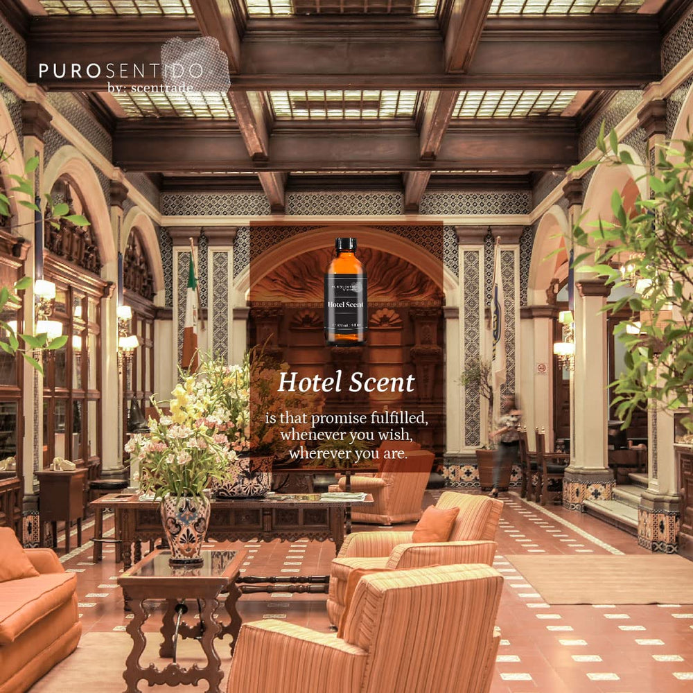 PuroSentido Hotel Scent aroma oil spa setup emphasizes relaxation aroma.