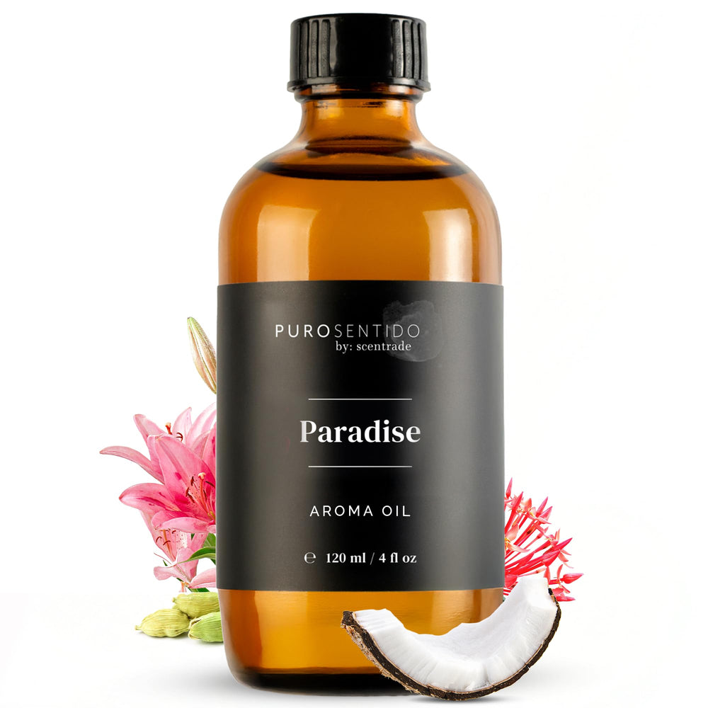 PuroSentido Paradise bottle with creamy coconut note for luxurious ambience.
