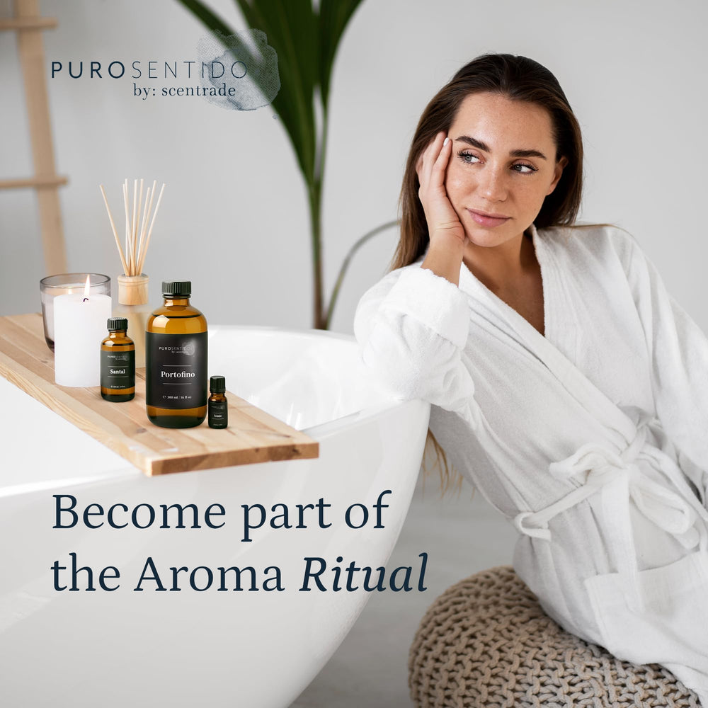 PuroSentido Santal diffuser oil in a room decor scene with inviting scent