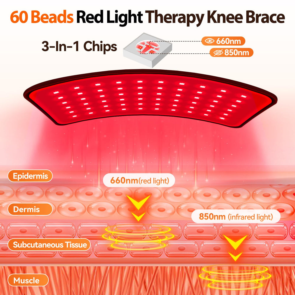 Puroth knee brace massage modes control panel demonstrates customizable vibration therapy options.