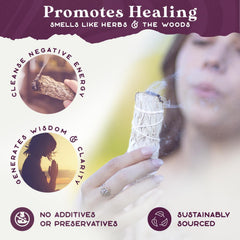 Purple Canyon smudging guide included for simple rituals.