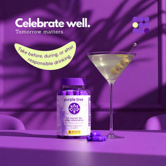 Purple Tree liposomal DHM vial promotes rapid absorption.