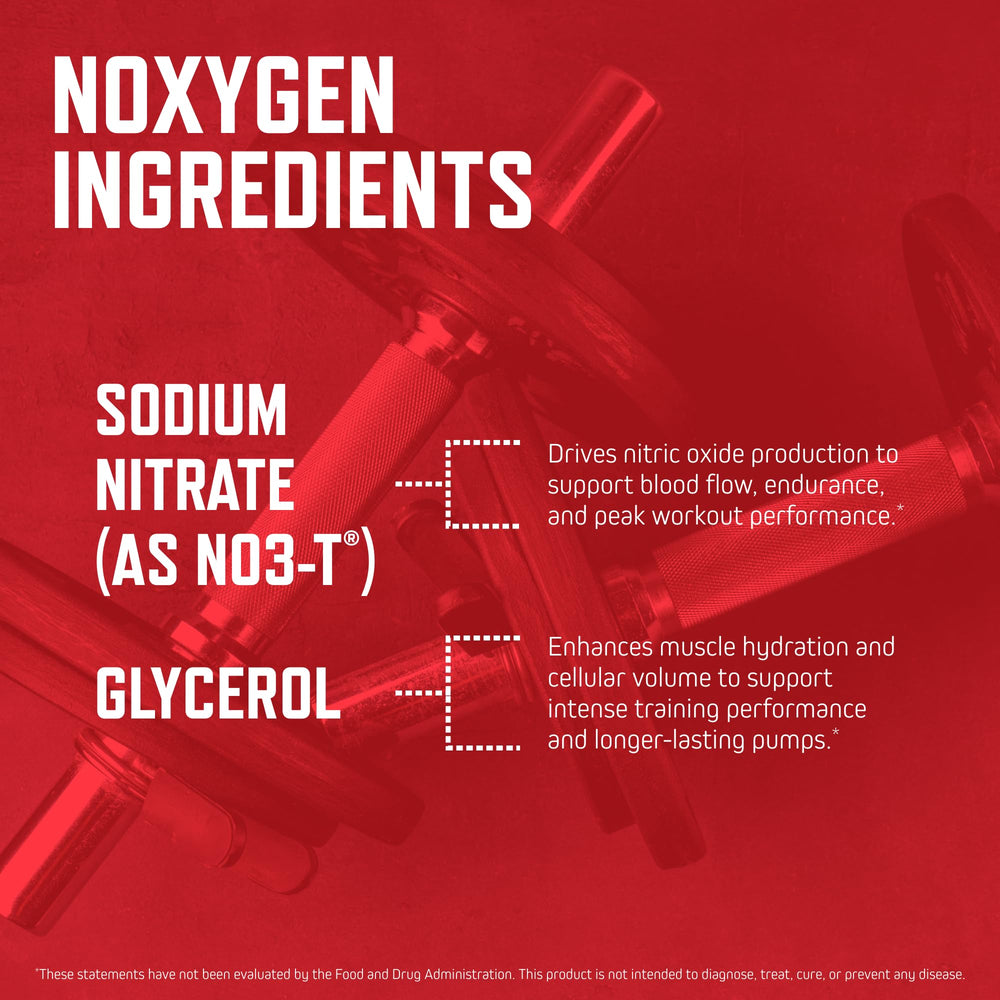 Purus Labs NOXygen label details highlight NO3-T nitrates and glycerol.