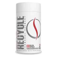 Purus Labs Recycle bottle front showing the hormone optimization formula for lean muscle support.