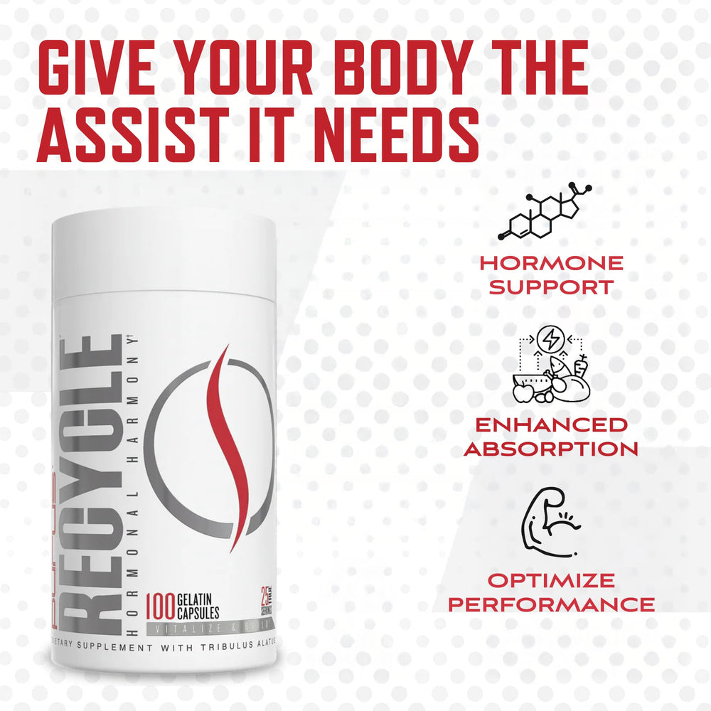 Purus Labs Recycle bottle open with capsules ready for daily use and recovery support.