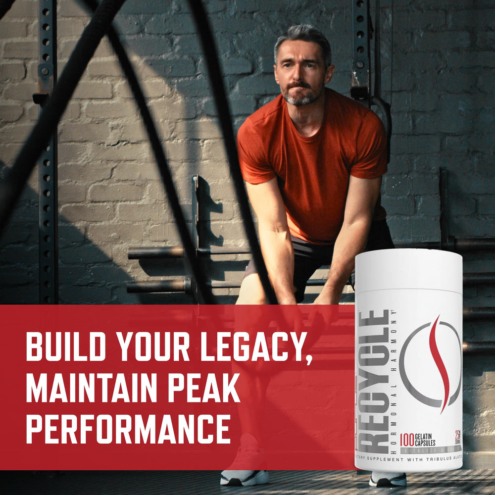 Purus Labs Recycle daily-use infographic visualizing potential testosterone support benefits.