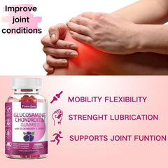 Putaojun glucosamine chondroitin gummies serving size shot indicates easy daily intake.