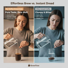 Dissolved PUTRIZEN HerbalWell coffee in a cup with clear texture