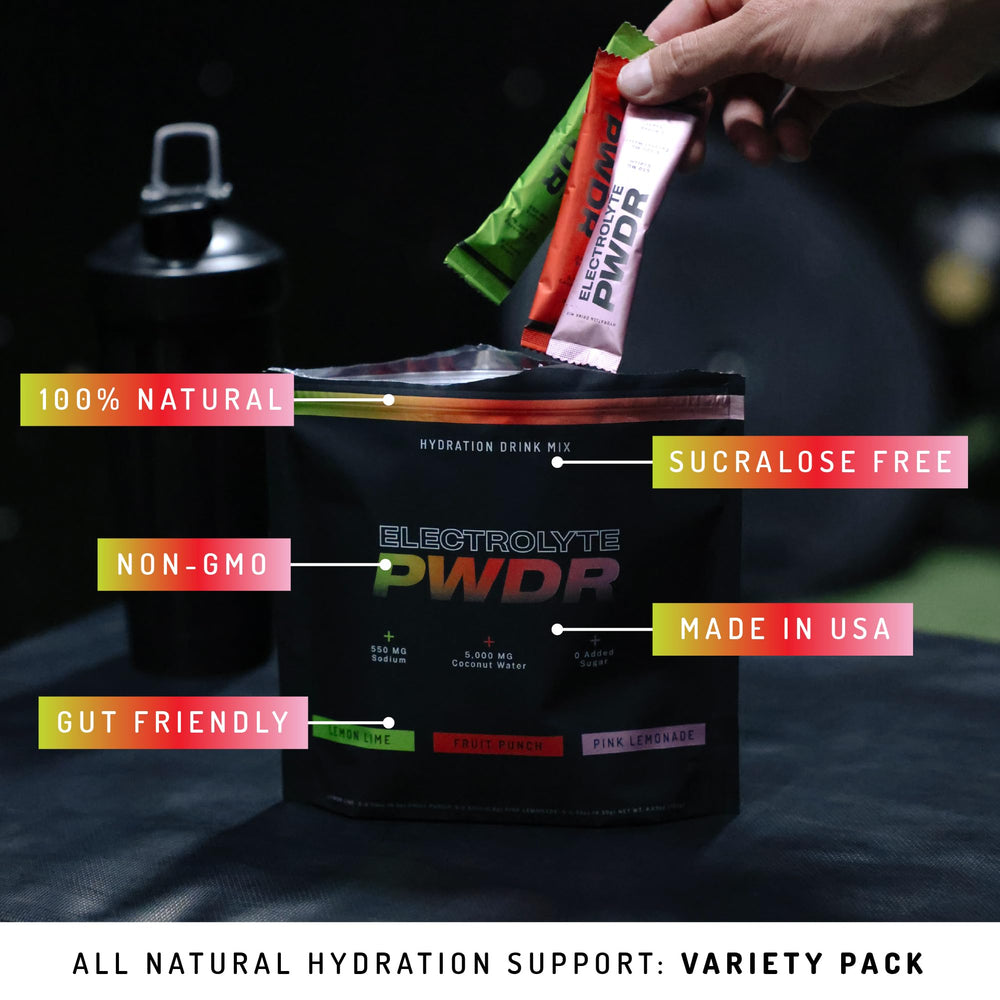 PWDRS Electrolytes coconut water boost delivering natural hydration.