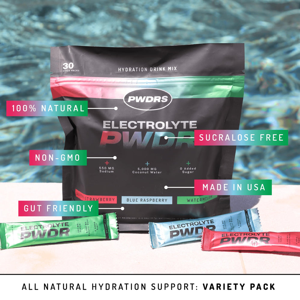 PWDRS Electrolytes packet dissolving in water for refreshment