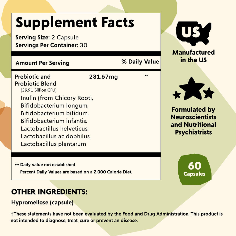 PYM Mood Biotics bottle back label detailing ingredients and usage