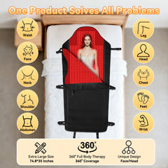 PZJDSR red light therapy mat bottom panel provides full back coverage and warmth