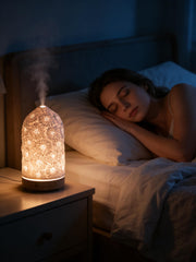 QCYBDGLOV Sunflower diffuser in a bedroom creating calm ambiance.