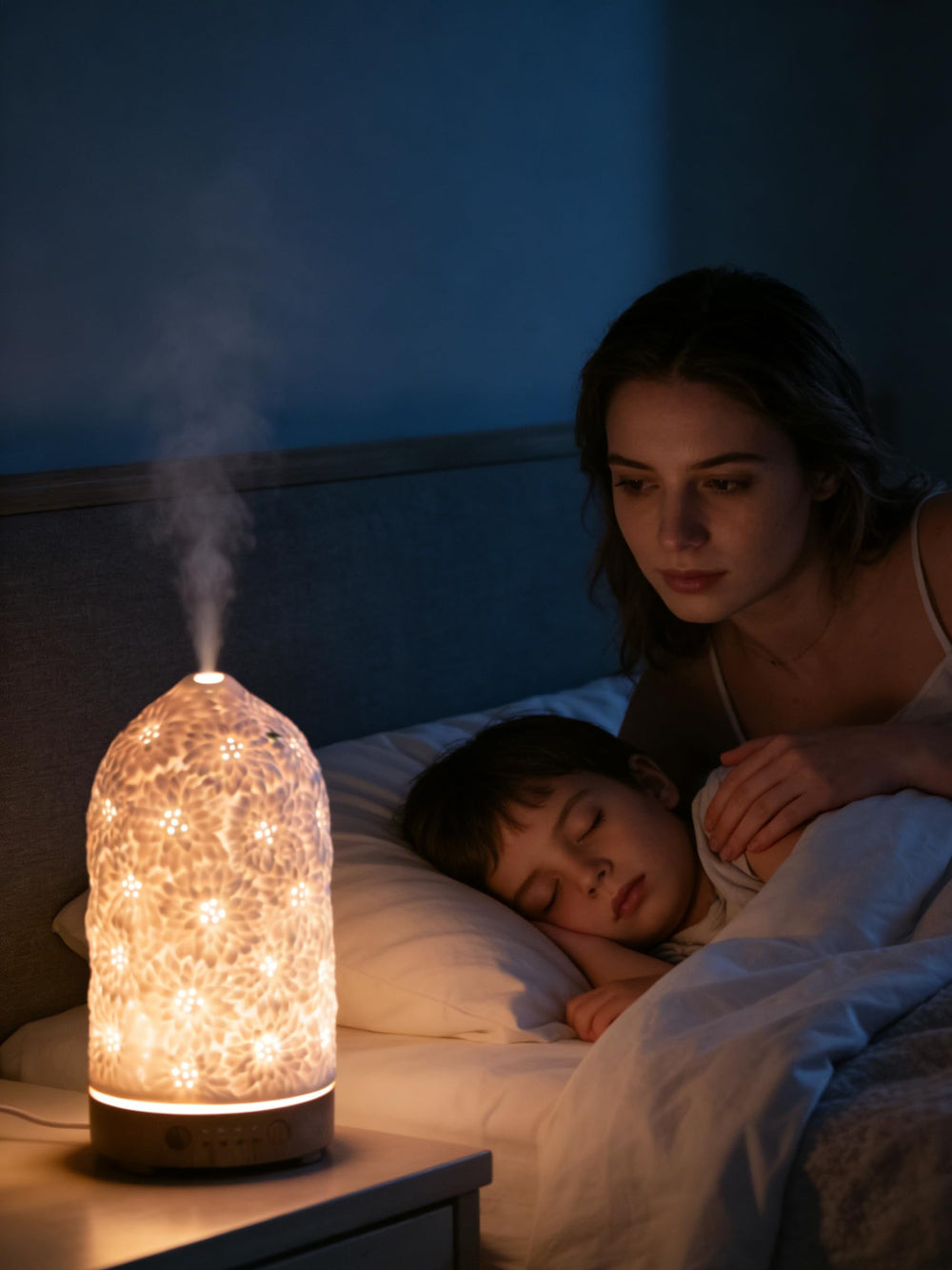 QCYBDGLOV Sunflower diffuser with removable top dish for easy cleaning.