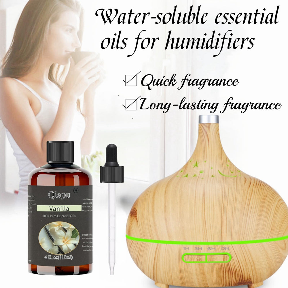 Qiapu essential oil in diffuser for calming ambience and fresh fragrance.