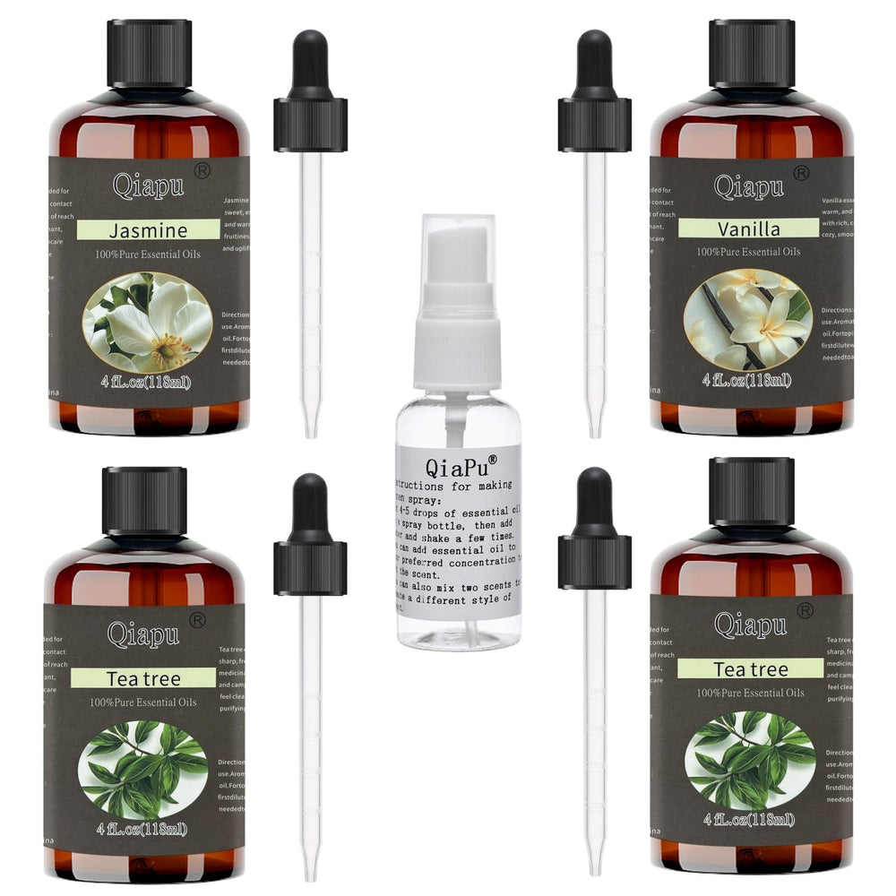 Qiapu pure natural aromatherapy oil bottle with dropper for precise diffuser drops.
