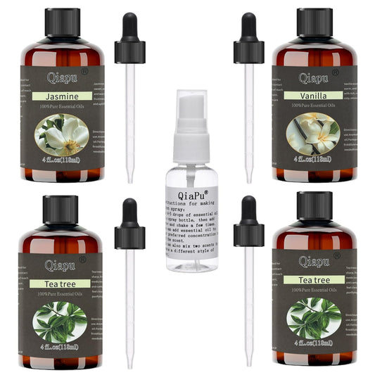 Qiapu pure natural aromatherapy oil bottle with dropper for precise diffuser drops.