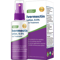 QIFEISHANKA Ivermectin Lotion bottle for at-home lice treatment.