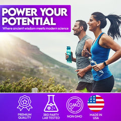 QONDRIA Energy 4-in-1 packaging visual communicates blend benefits