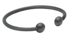 QRAY Gun Metal Deluxe bracelet pairs with sport attire as a versatile wellness accessory.