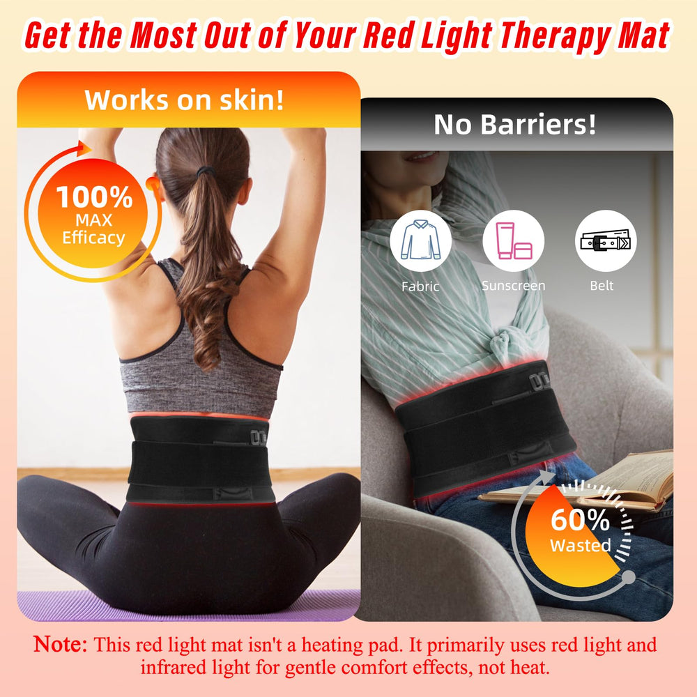 Qtyspdct red light therapy belt on abdomen for targeted comfort