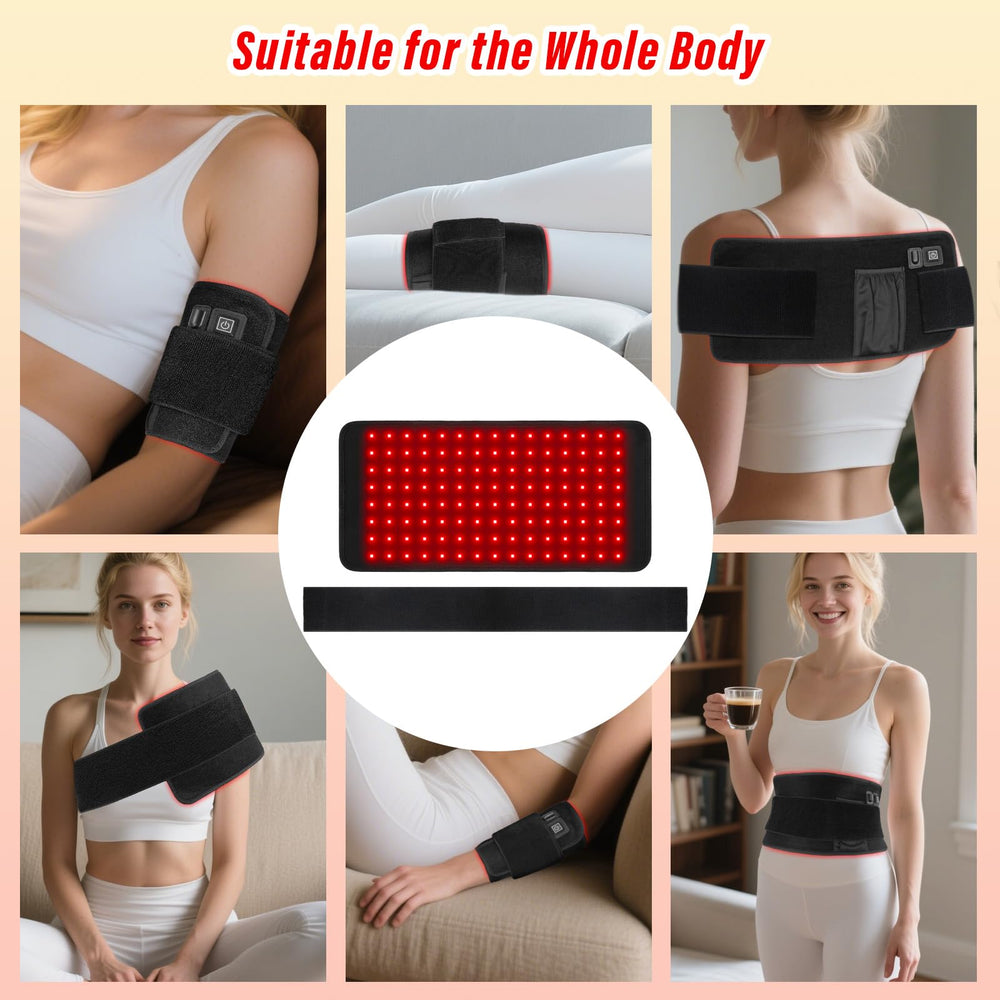 Qtyspdct red light therapy belt on neck and shoulders for tension relief