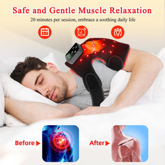 Qtyspdct red light therapy knee brace worn on the knee, front view