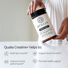Qualia Creatine magnesium–sea salt blend powder illustrating cellular transport support.