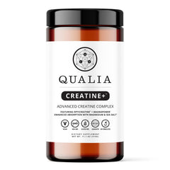 Qualia Creatine OptiCreatine bottle showcases dual-source formula for enhanced absorption.