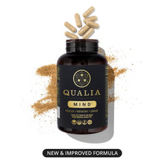 Qualia Mind packaging box emphasizes long-term brain health support.