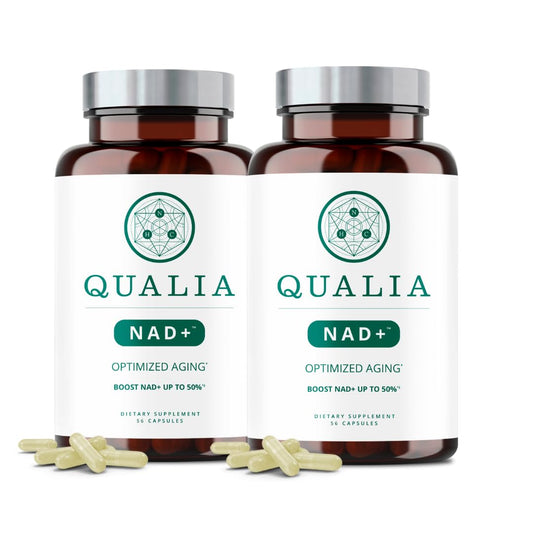 Qualia NAD bottle front view for daily energy support.