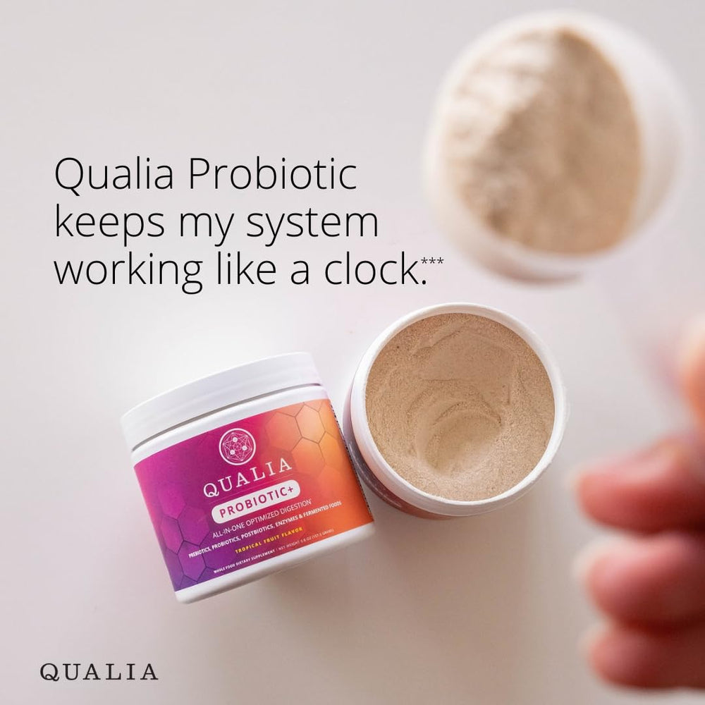 Qualia Probiotic visual of fermented foods for gut health