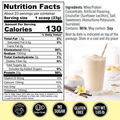 Qualify protein shake glass ready for creamy vanilla smoothies after training