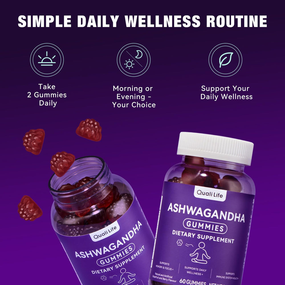 QualiLife Vegan Gluten-Free gummy formula closeup emphasizing clean nutrition