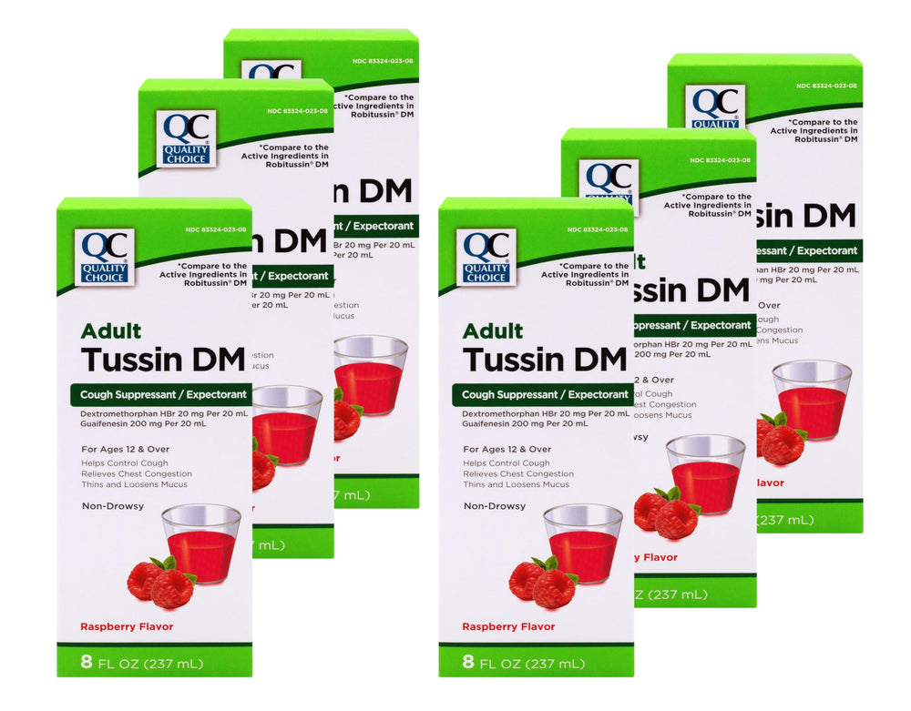Quality Choice Tussin DM scene illustrating cough relief and chest congestion