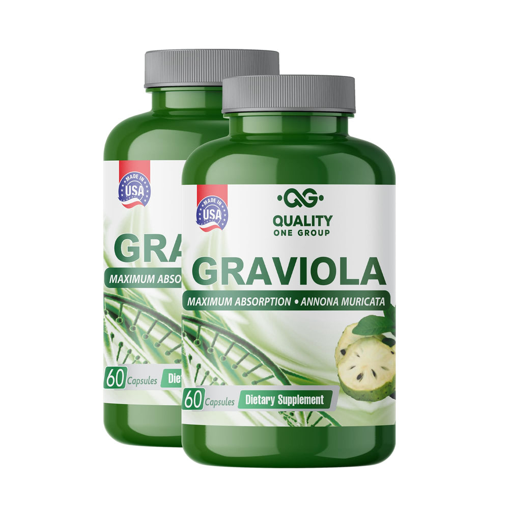 Quality One Graviola Max bottle front view, highlighting antioxidant support