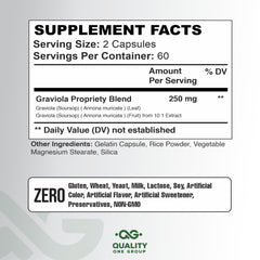 Quality One Graviola Max capsules close-up for easy daily intake
