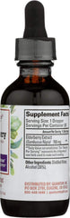 Quantum Elderberry Liquid Extract bottle beside beverage for easy mixing