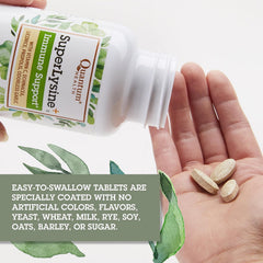 Packaging note on Quantum Health SuperLysine+ about heat exposure